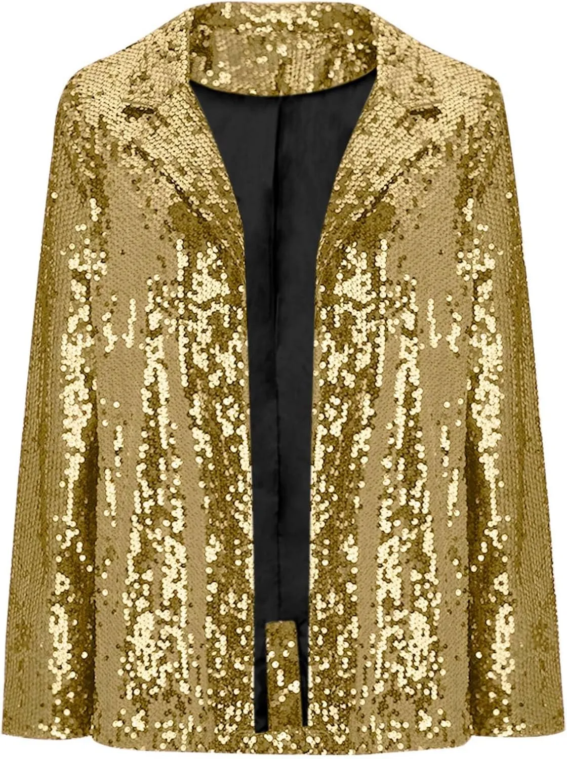 Women's Sparkly Sequin Blazers Trendy Glitter Jacket Long Sleeve Lapel Blazer Cardigan Coat for Party Club