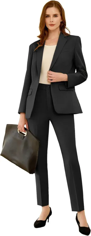Women's Suits for Work Professional, Dressy Pant Suits for Women 2 Piece Outfits, Business Suit Set for Work