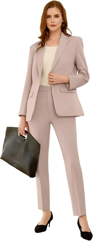 Women's Suits for Work Professional, Dressy Pant Suits for Women 2 Piece Outfits, Business Suit Set for Work