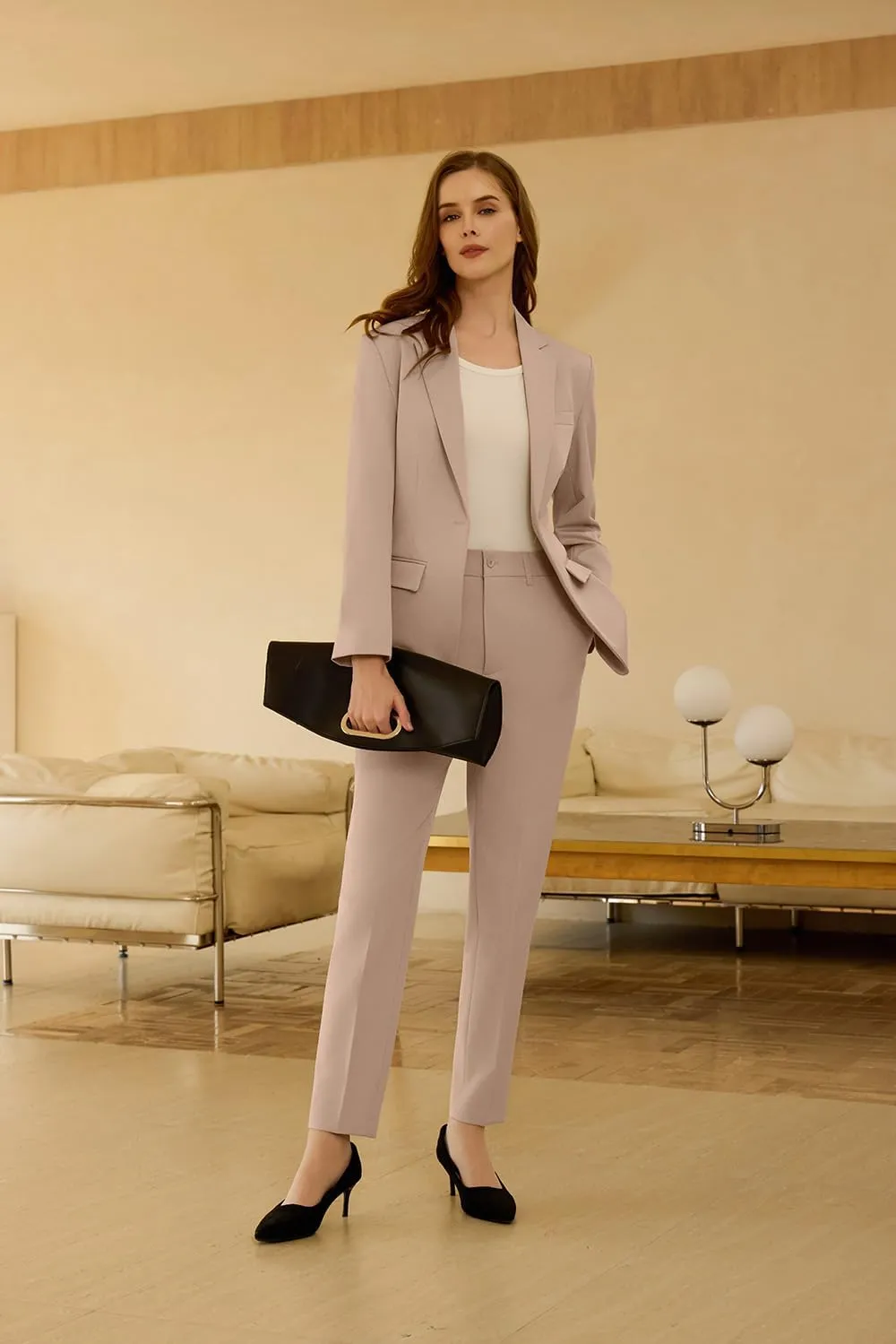 Women's Suits for Work Professional, Dressy Pant Suits for Women 2 Piece Outfits, Business Suit Set for Work