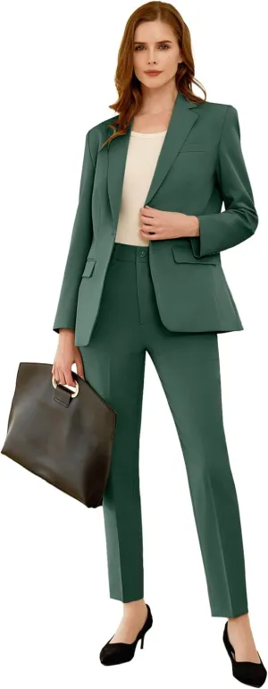 Women's Suits for Work Professional, Dressy Pant Suits for Women 2 Piece Outfits, Business Suit Set for Work