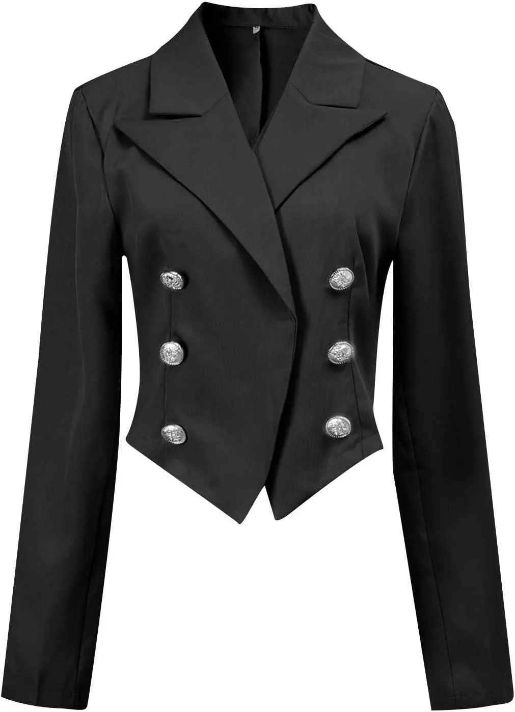 Women's Summer Blazer Button Lapel Long Sleeve Pocket Short Business Elegant Temperament Trendy Stylish Lightweight