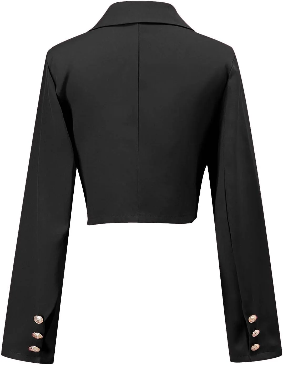 Women's Summer Blazer Button Lapel Long Sleeve Pocket Short Business Elegant Temperament Trendy Stylish Lightweight