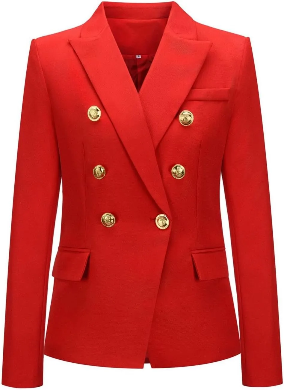 Women's Summer Blazer Button Long Sleeve Pocket Lapel Elegant Trendy Convenient Solid Color Stylish Work Suit