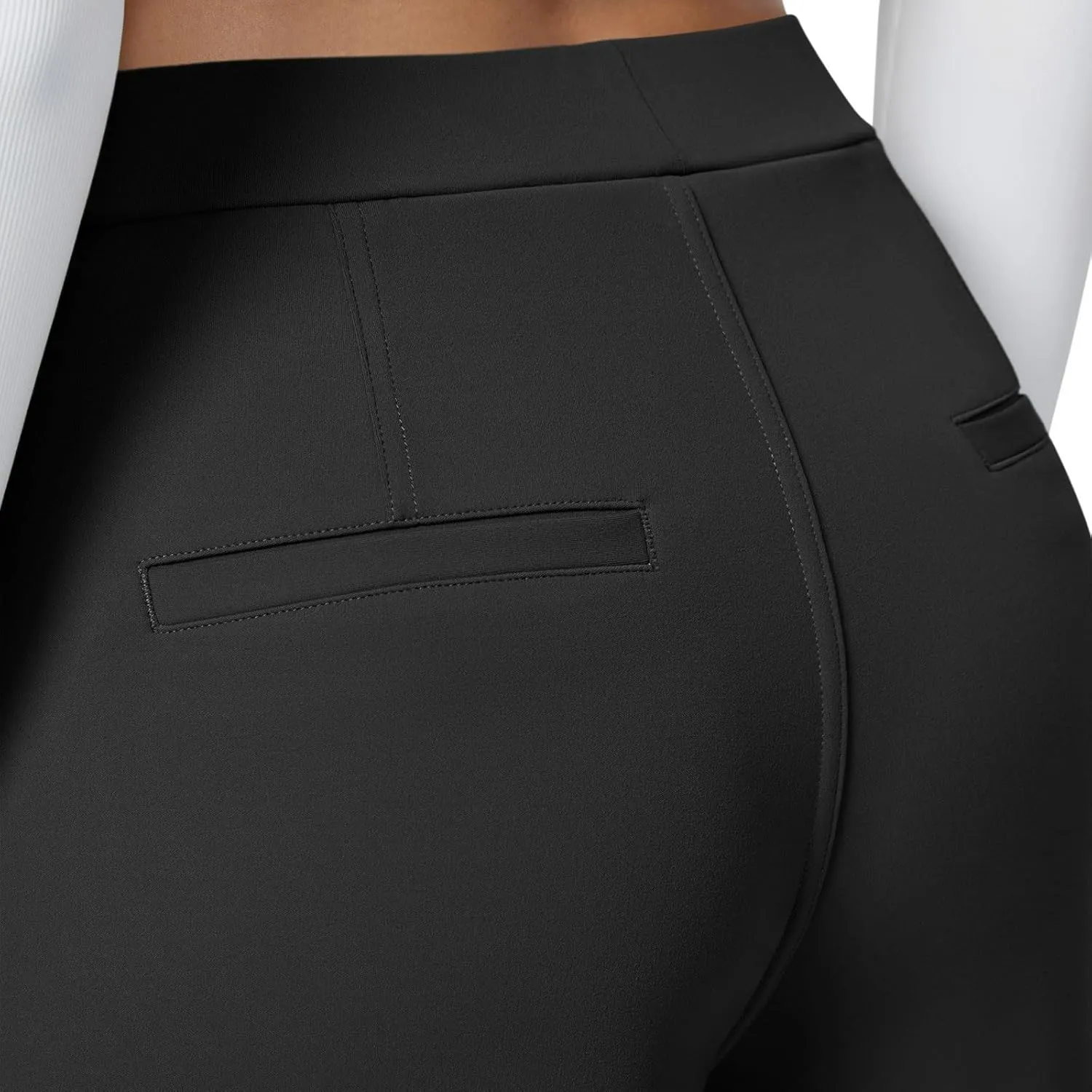 Womens Summer Pants Elastic High Waisted Trousers Lightweight Wide Leg Pants Casual Lounge Palazzo Pants with Pockets