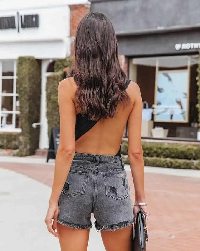 Womens Summer Rhinestone Tassel Jean Denim Shorts Ripped Tassel High Waist Jean Shorts