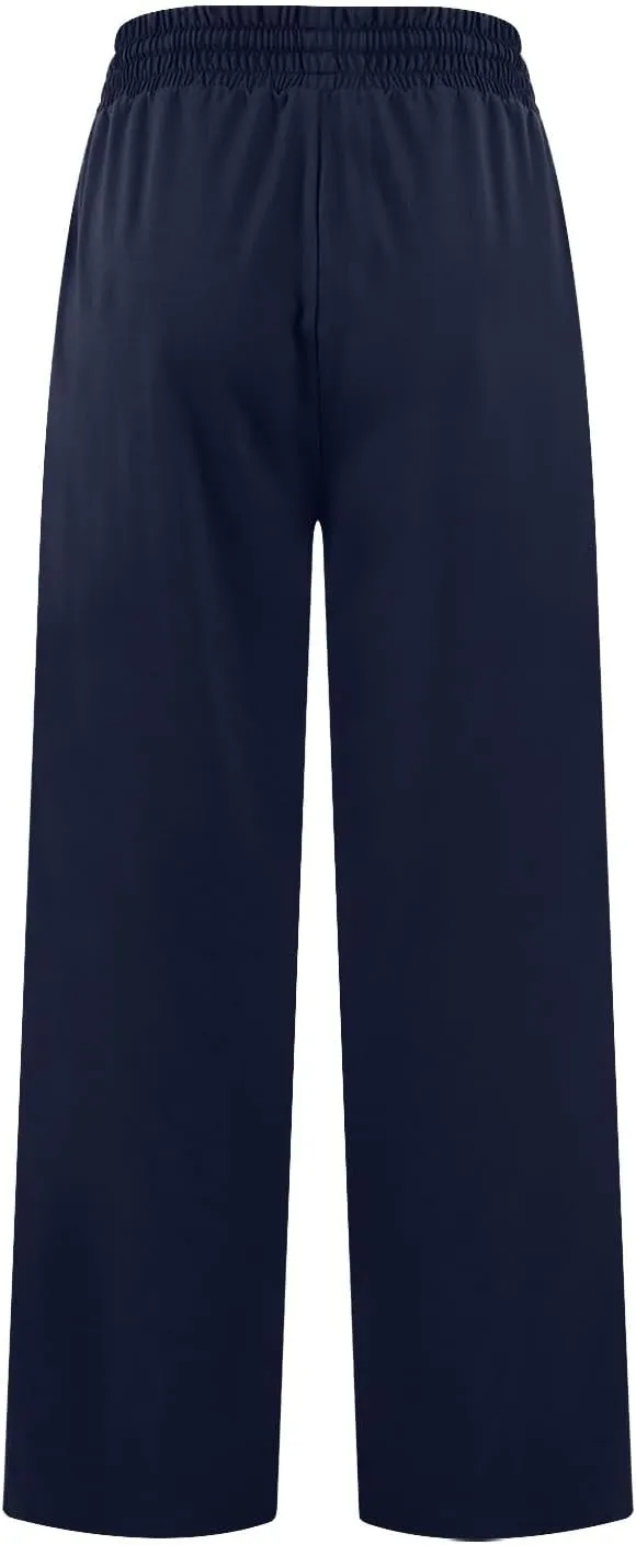 Womens Sweatpants Wide Leg Baggy Cotton Sweat Pants High Waisted Palazzo Workout Yoga Pants Lightweight Lounge Pants