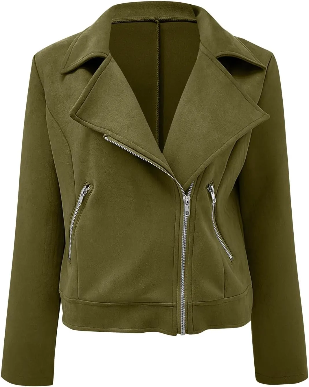 Womens Trendy Coats 2024 Fall Biker Moto Jacket Fashion Long Sleeve Zipper Short Casual Coat Streetwear Cropped Outwear