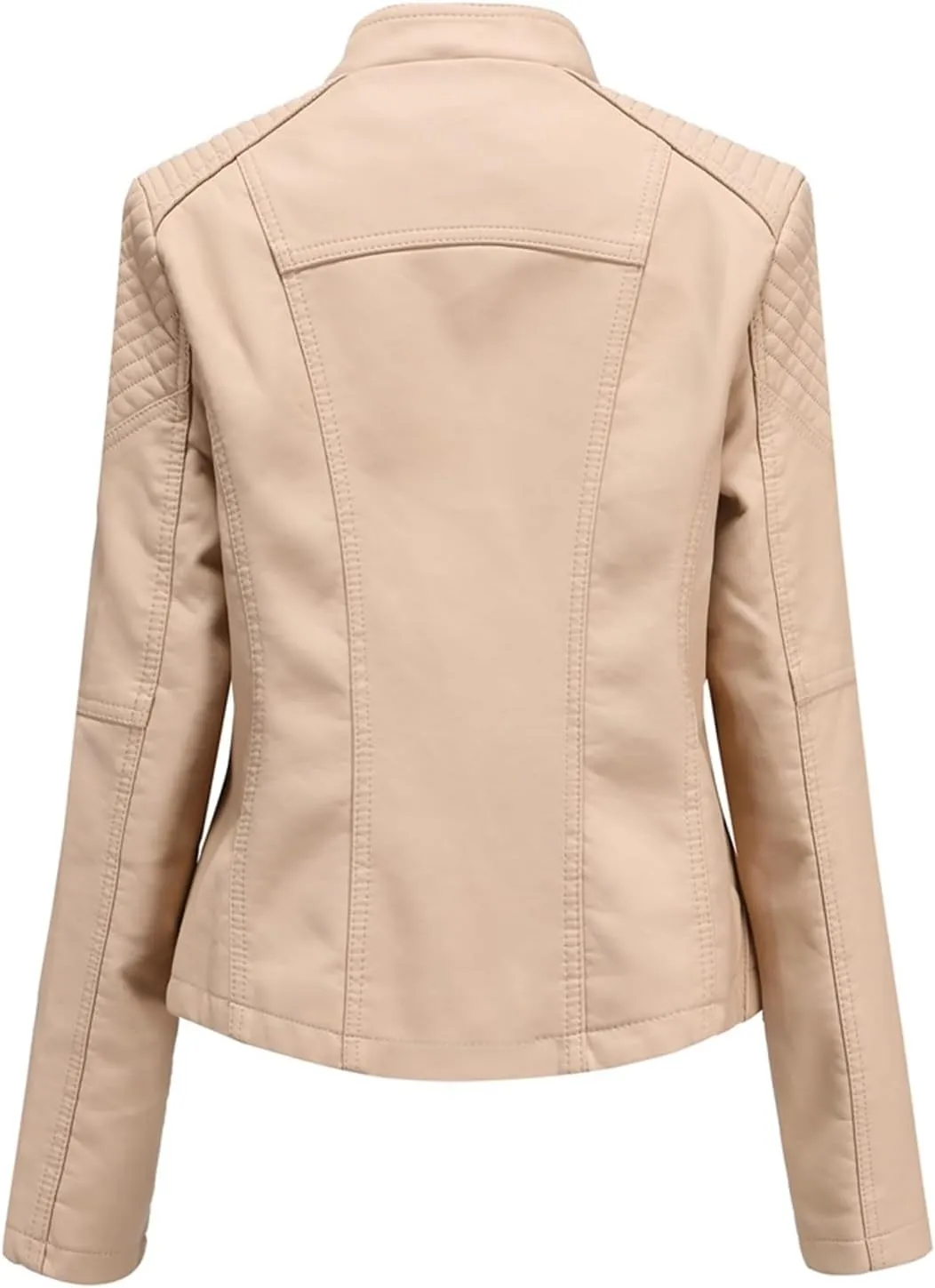 Women's Vintage Fashion Jacket, Moto Biker Shirts Loose Fit Blazer with Long Sleeves Zip Up Casual Jacket