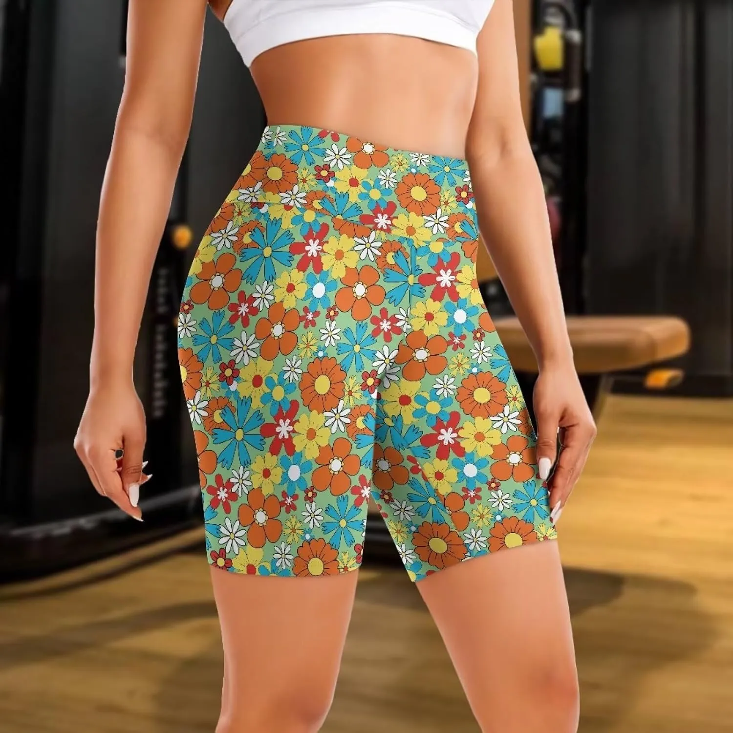 Womens Yoga Shorts High Waist Workout Athletic Shorts Tummy Control Yoga Gym Running Volleyball Shorts for Women