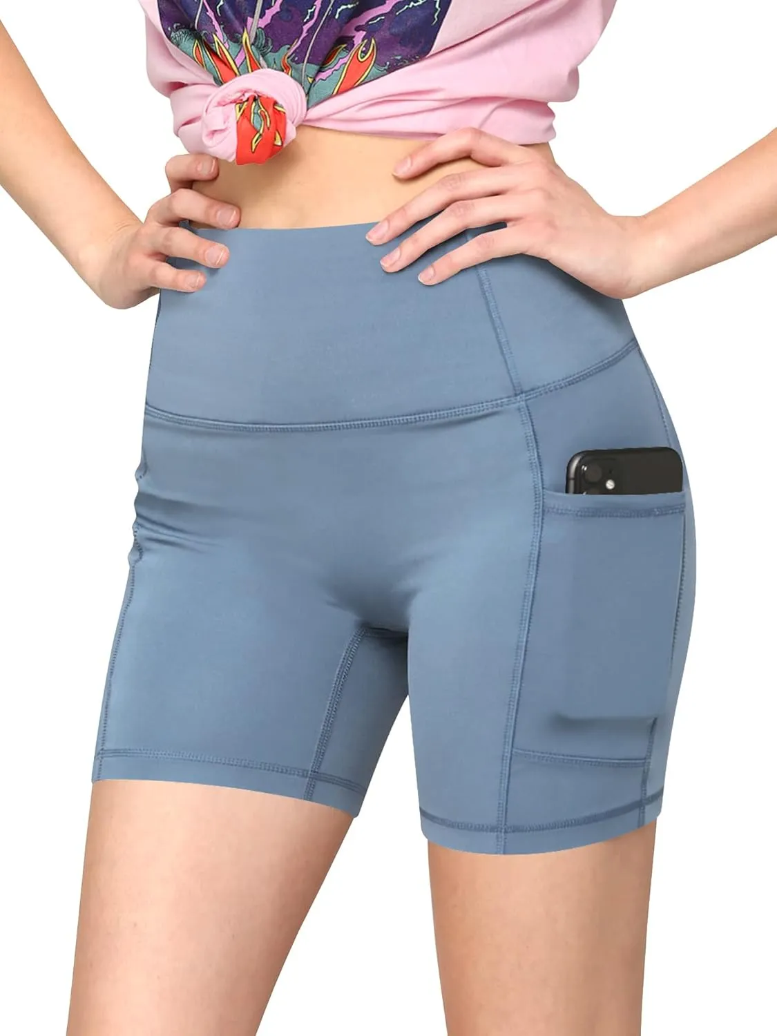 Women's Yoga Shorts Tummy Control High Waist Biker Shorts Exercise Workout Butt Lifting Tights Women's Shorts