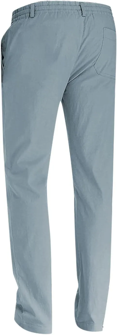 XIAXOGOOL Mens Dress Pants Classic Fit Elastic Waist Drawstring Office Work Pants Summer Lightweight Straight-Leg Pants