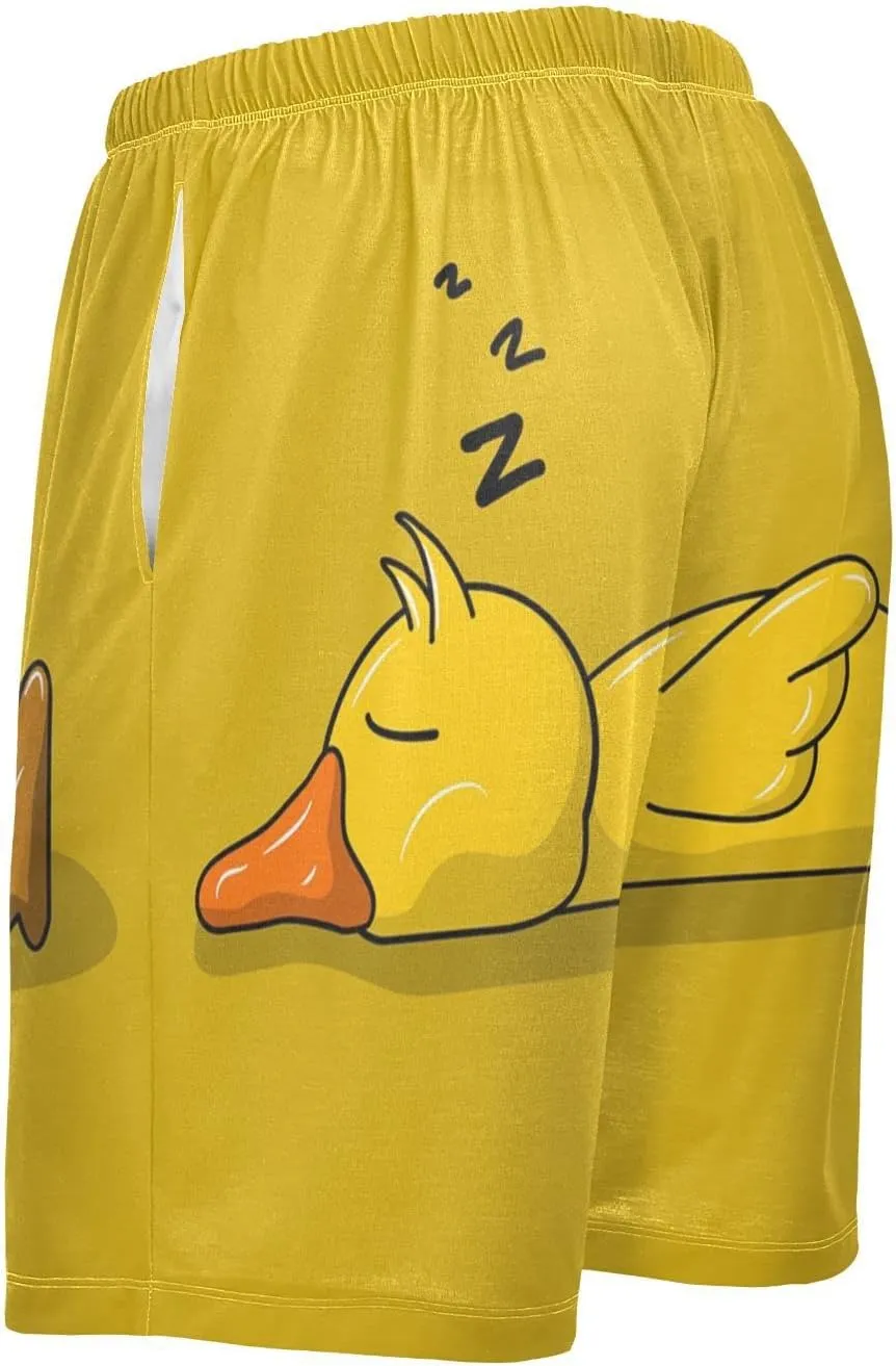 Yellow Sleeping Duck Men's Pajama Pants Shorts Sleepwear Lounge Pajama Bottoms