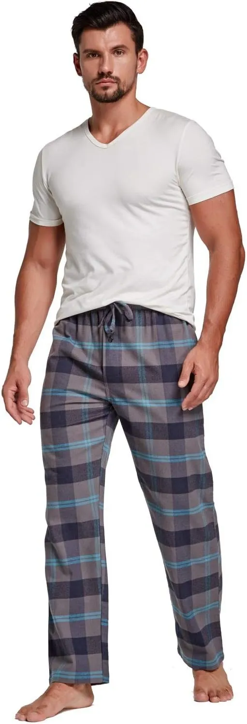 YINC Men's 100% Cotton Super Soft Flannel Pajama Pants