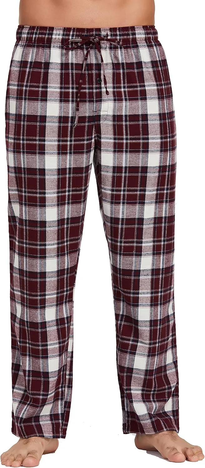 YINC Men's 100% Cotton Super Soft Flannel Pajama Pants