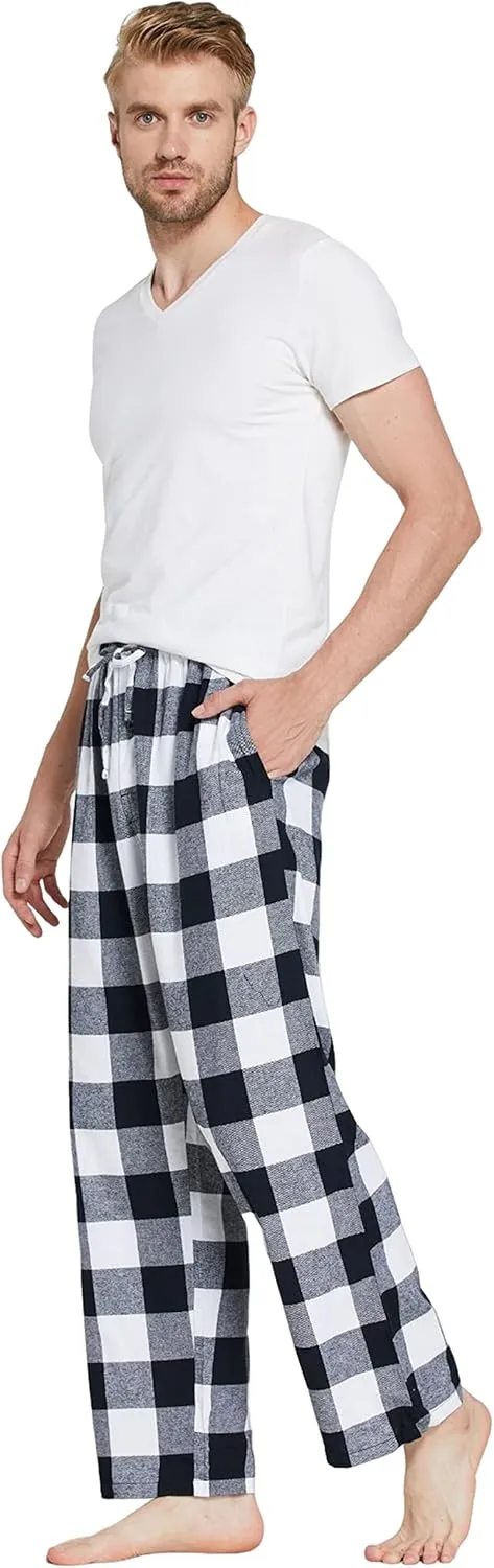 YINC Men's 100% Cotton Super Soft Flannel Pajama Pants