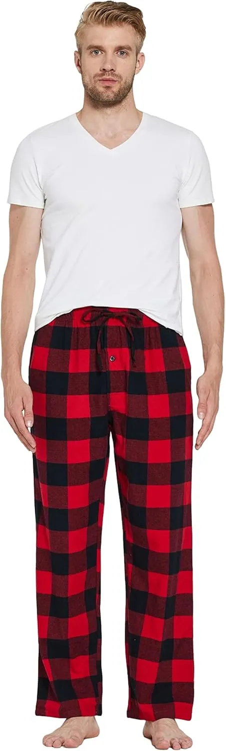 YINC Men's 100% Cotton Super Soft Flannel Pajama Pants