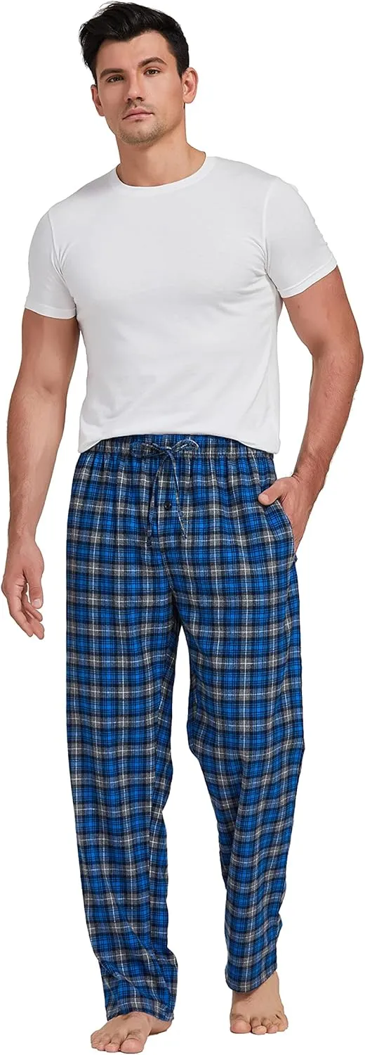 YINC Men's 100% Cotton Super Soft Flannel Pajama Pants