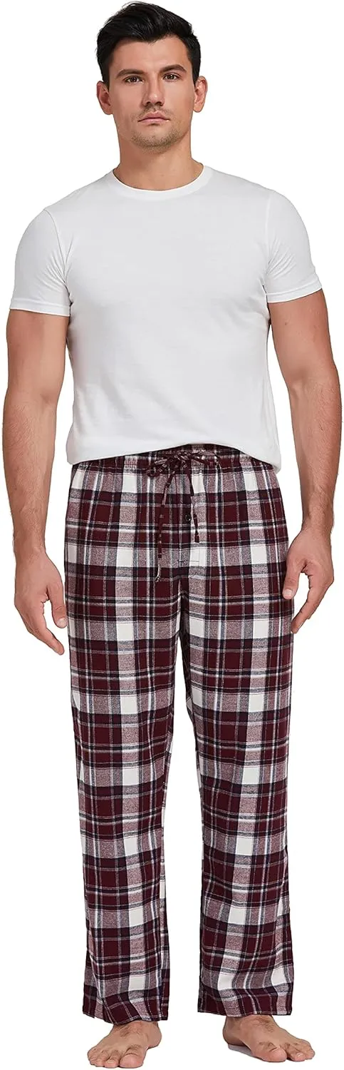 YINC Men's 100% Cotton Super Soft Flannel Pajama Pants