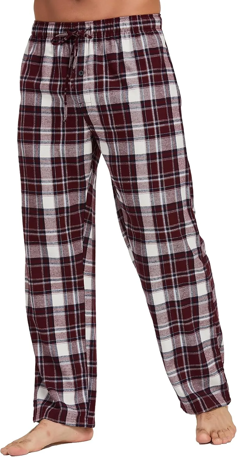 YINC Men's 100% Cotton Super Soft Flannel Pajama Pants