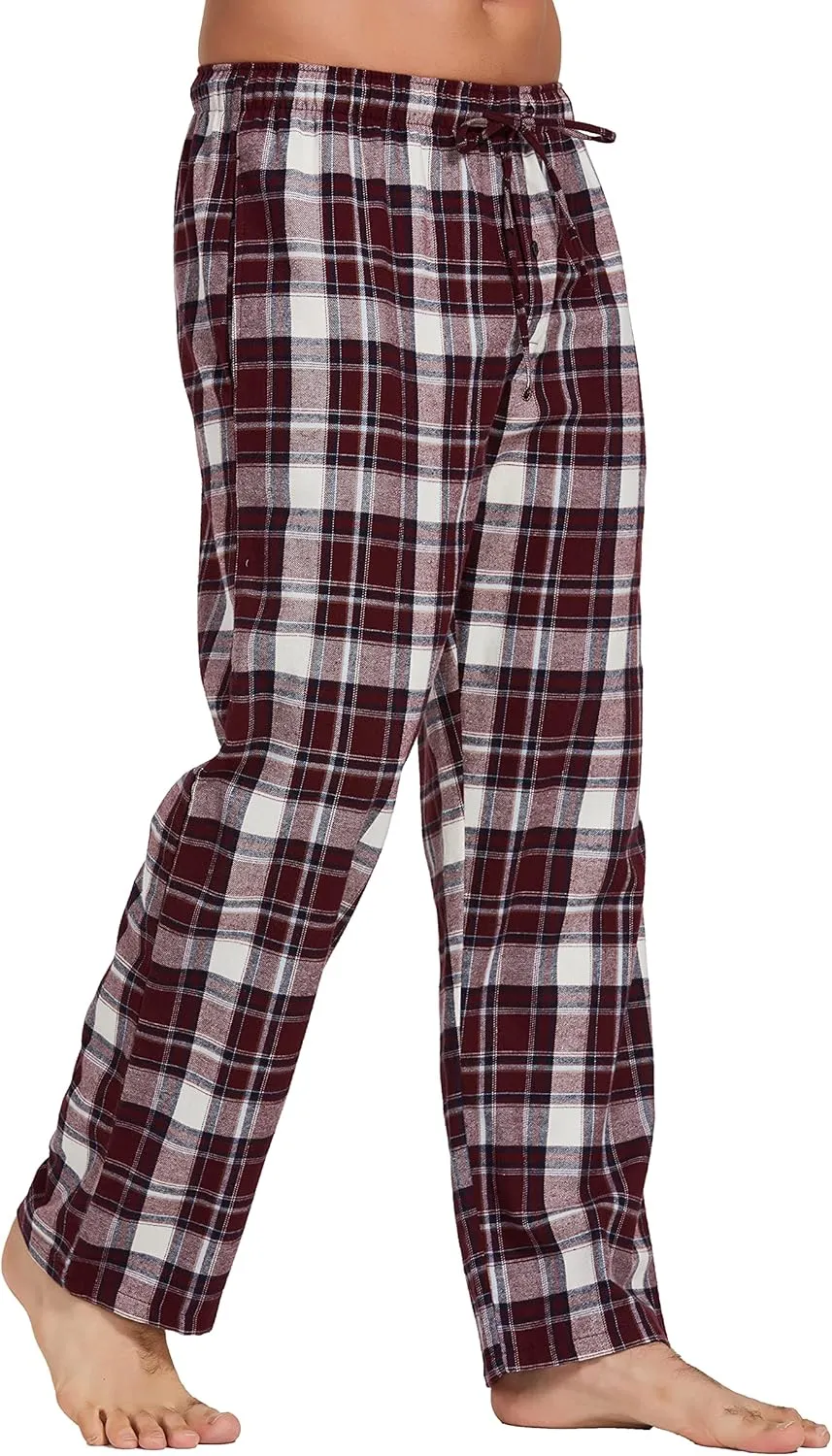 YINC Men's 100% Cotton Super Soft Flannel Pajama Pants