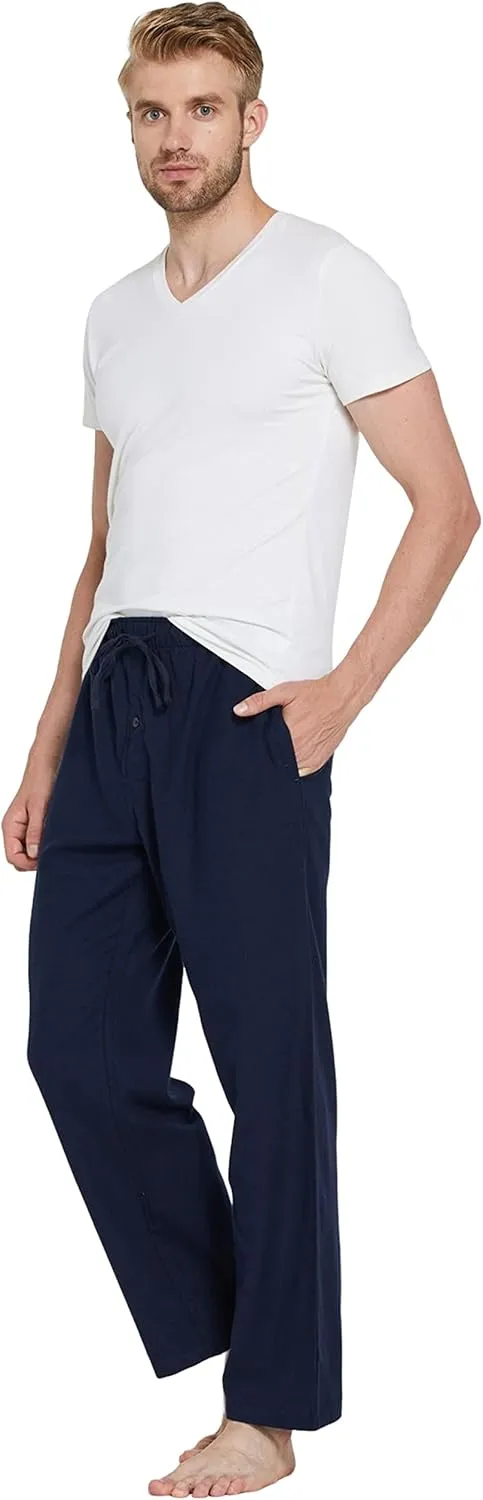YINC Men's 100% Cotton Super Soft Flannel Pajama Pants