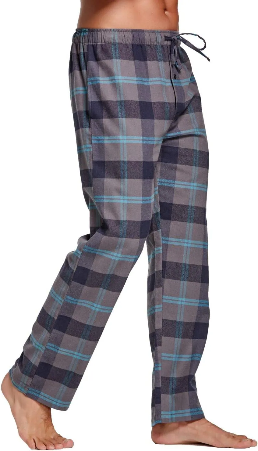 YINC Men's 100% Cotton Super Soft Flannel Pajama Pants