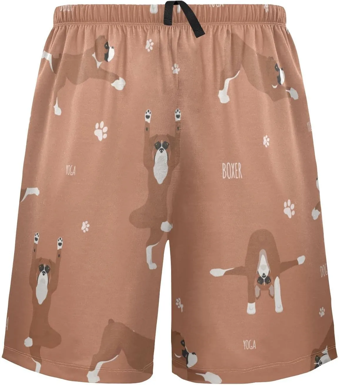 Yoga Boxer Dog Pattern Men's Pajama Pants Shorts Sleepwear Lounge Pajama Bottoms