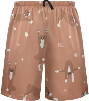 Yoga Boxer Dog Pattern Men's Pajama Pants Shorts Sleepwear Lounge Pajama Bottoms