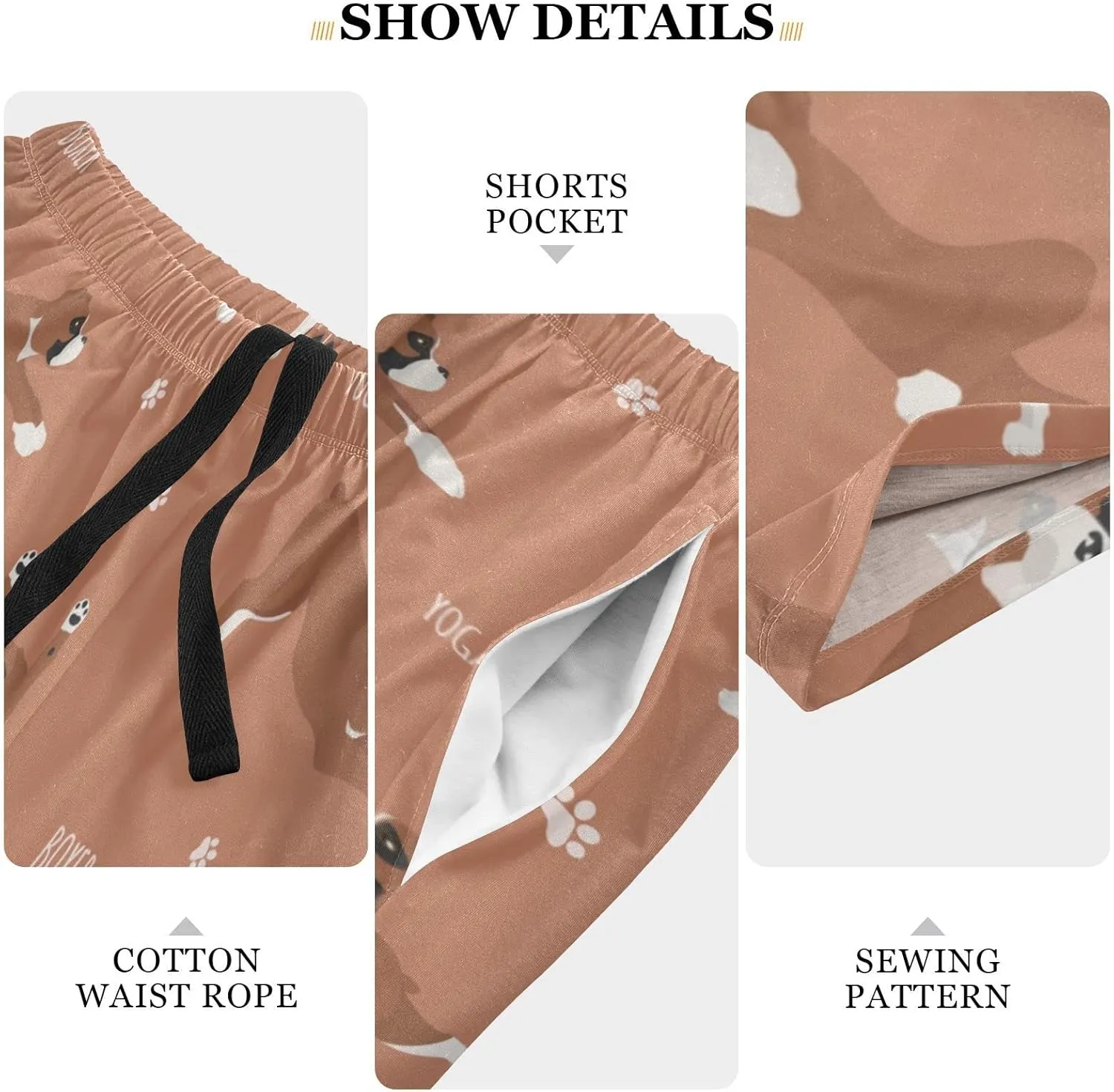 Yoga Boxer Dog Pattern Men's Pajama Pants Shorts Sleepwear Lounge Pajama Bottoms