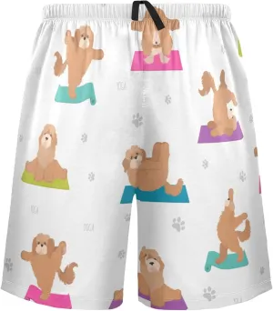 Yoga Cockapoo Dog Pattern Men's Pajama Pants Shorts Sleepwear Lounge Pajama Bottoms