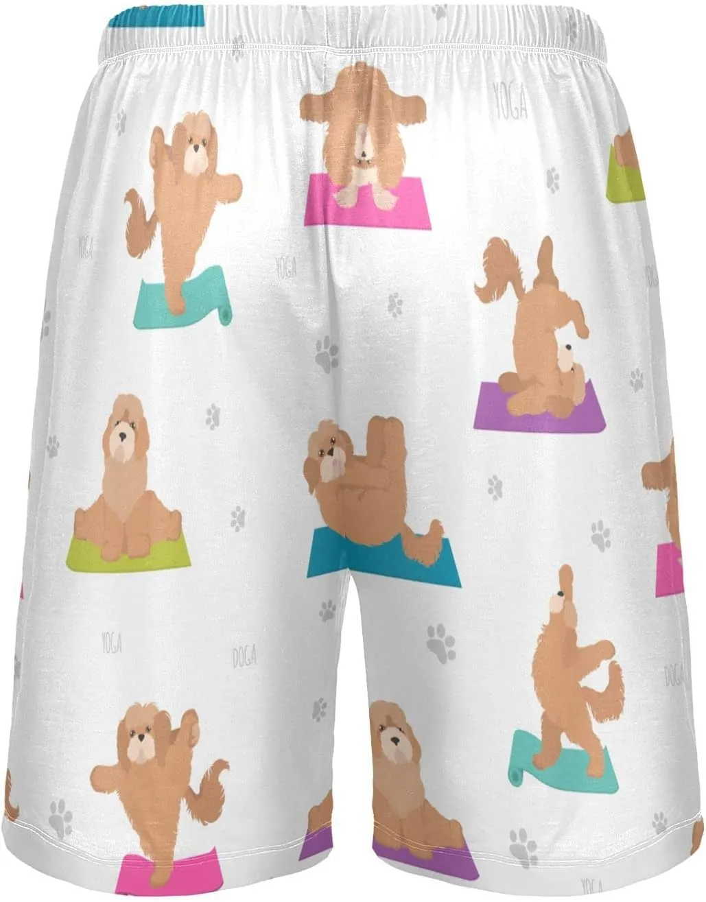 Yoga Cockapoo Dog Pattern Men's Pajama Pants Shorts Sleepwear Lounge Pajama Bottoms