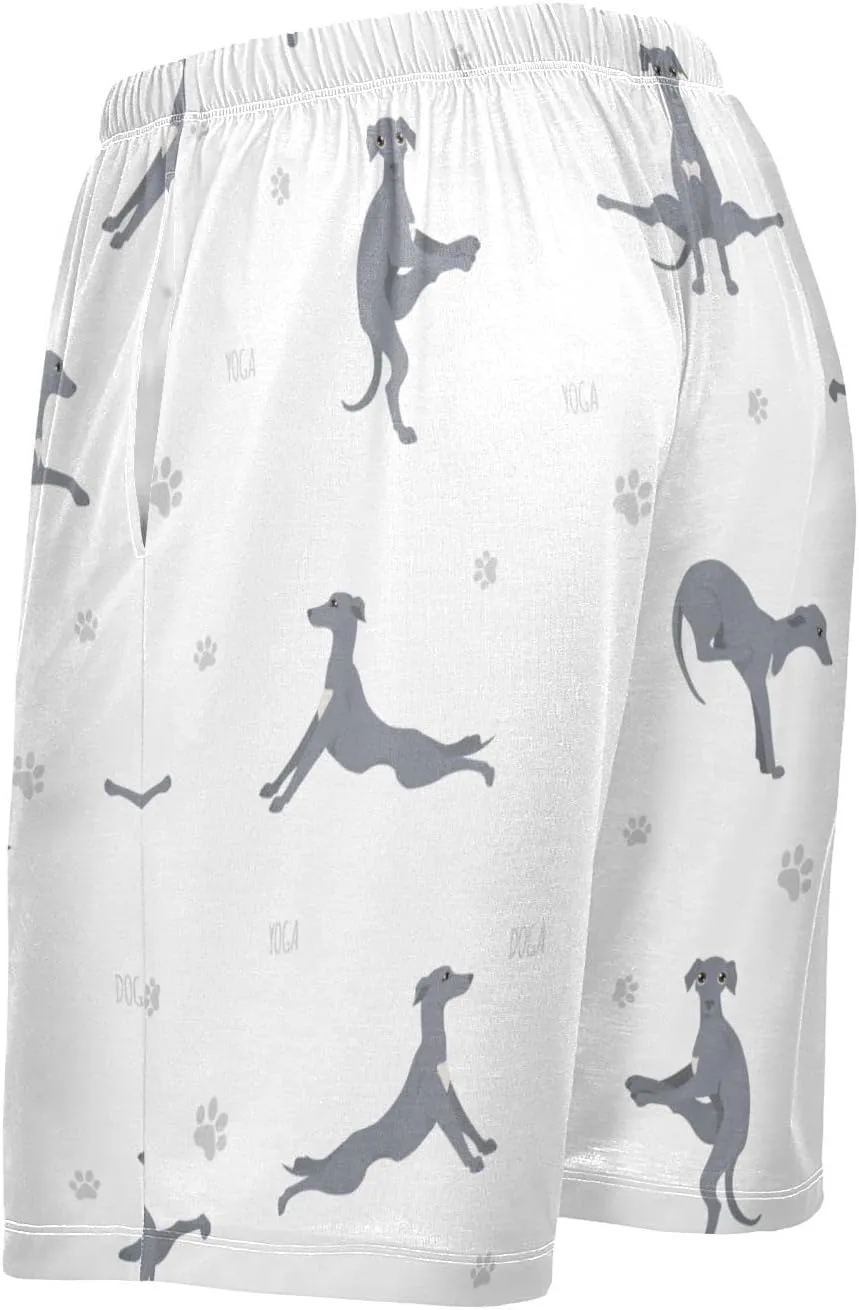 Yoga Italian Greyhound Dog Pattern Men's Pajama Pants Shorts Sleepwear Lounge Pajama Bottoms