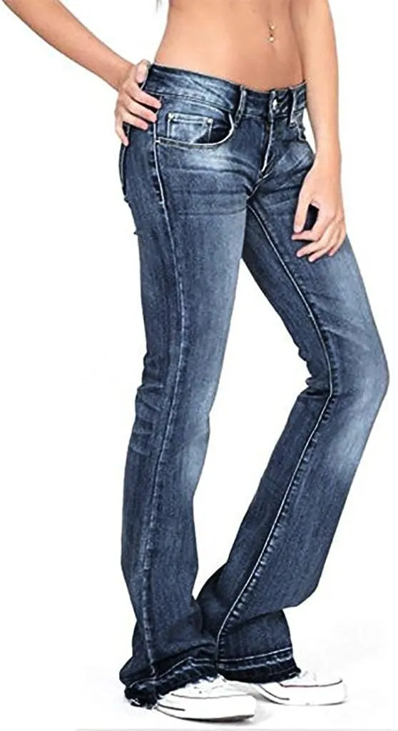 ZYXTIM Women's High Waisted Classic Flared Denim Pants Stretch Skinny Jeggings Slim Fit Curvy Bootcut Bell Bottom Jeans