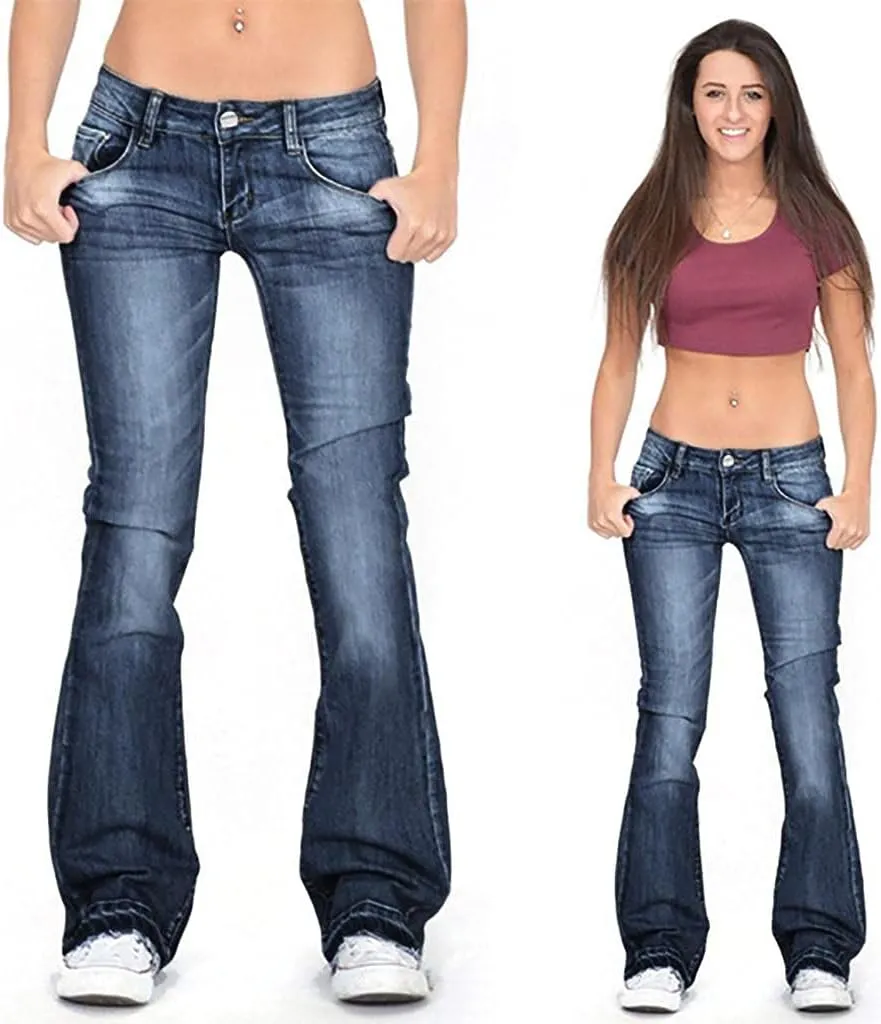 ZYXTIM Women's High Waisted Classic Flared Denim Pants Stretch Skinny Jeggings Slim Fit Curvy Bootcut Bell Bottom Jeans